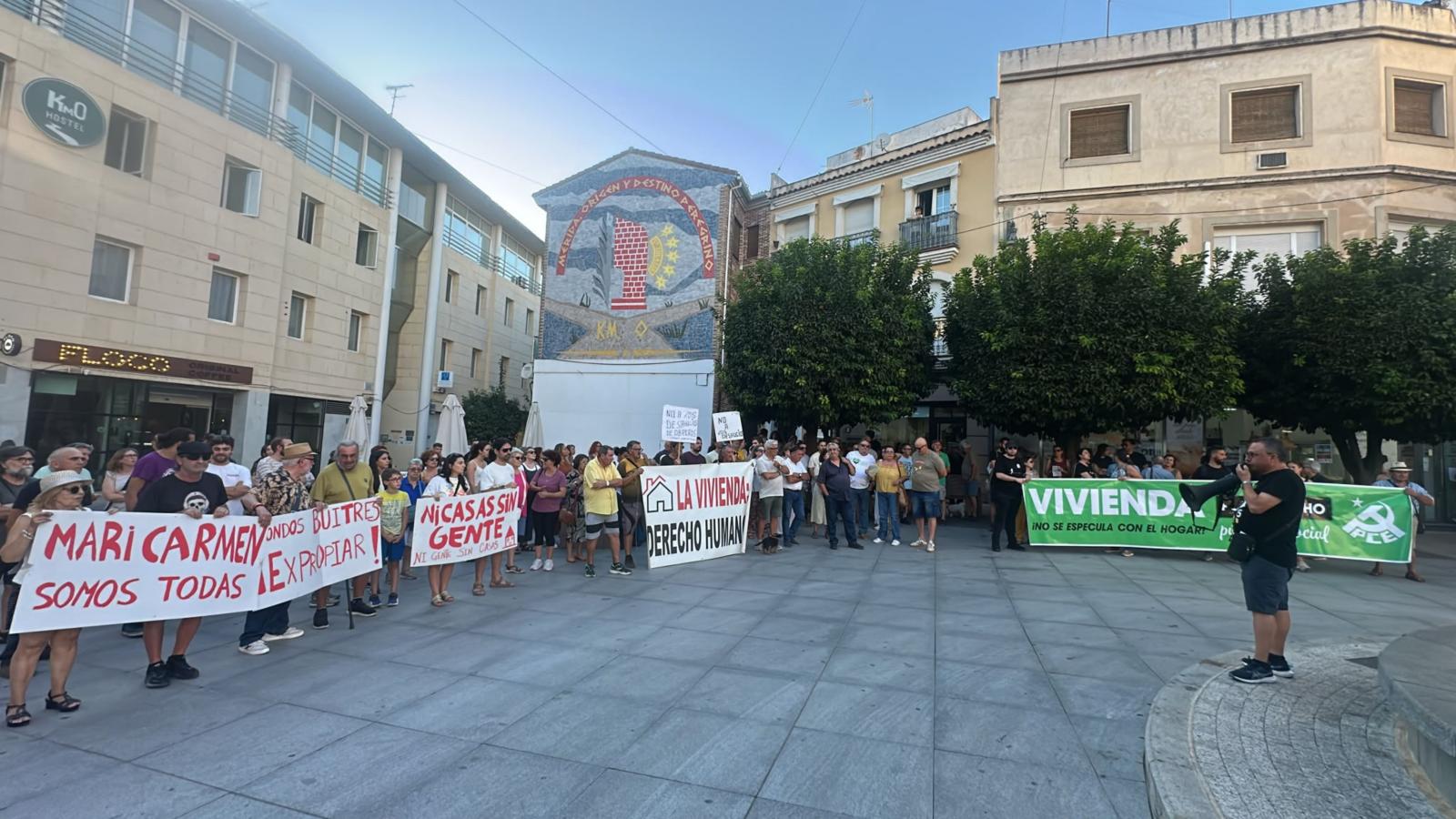 Protesta por la vivienda en Mérida. 