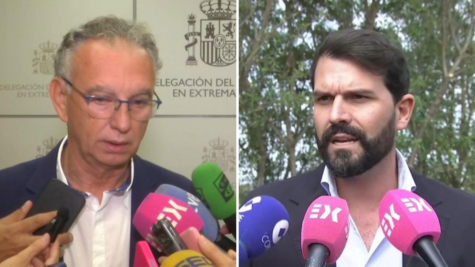 José Luis Quintana, delegado del Gobierno en Extremadura y Álvaro Sánchez Cotrina, secretario general del Psoe en Extremadura