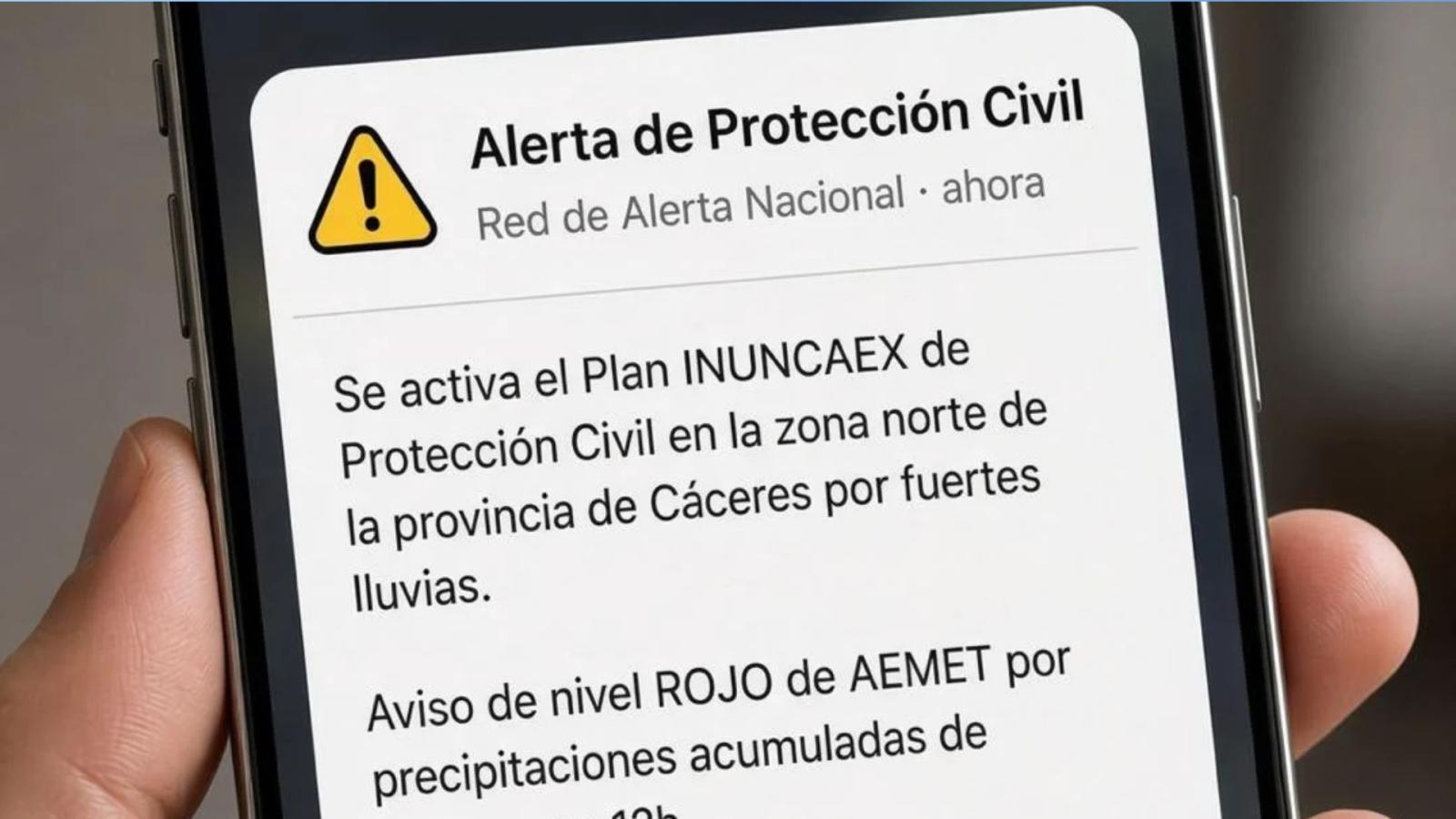 ES-Alert enviado por la Junta de Extremadura