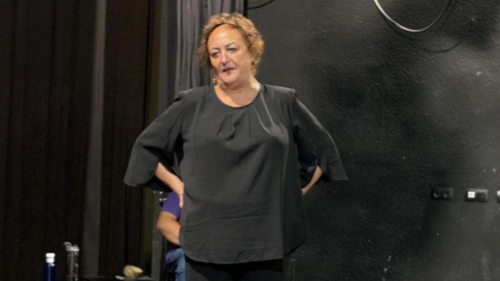 Ana Trinidad, durante uno de los ensayos de 'Actriz mercenaria'.