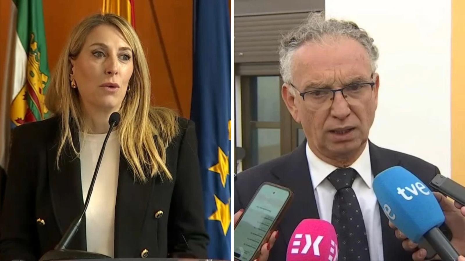 María Guardiola, presidenta de la Junta de Extremadura y José Luis Quintana, delegado del Gobierno en Extremadura