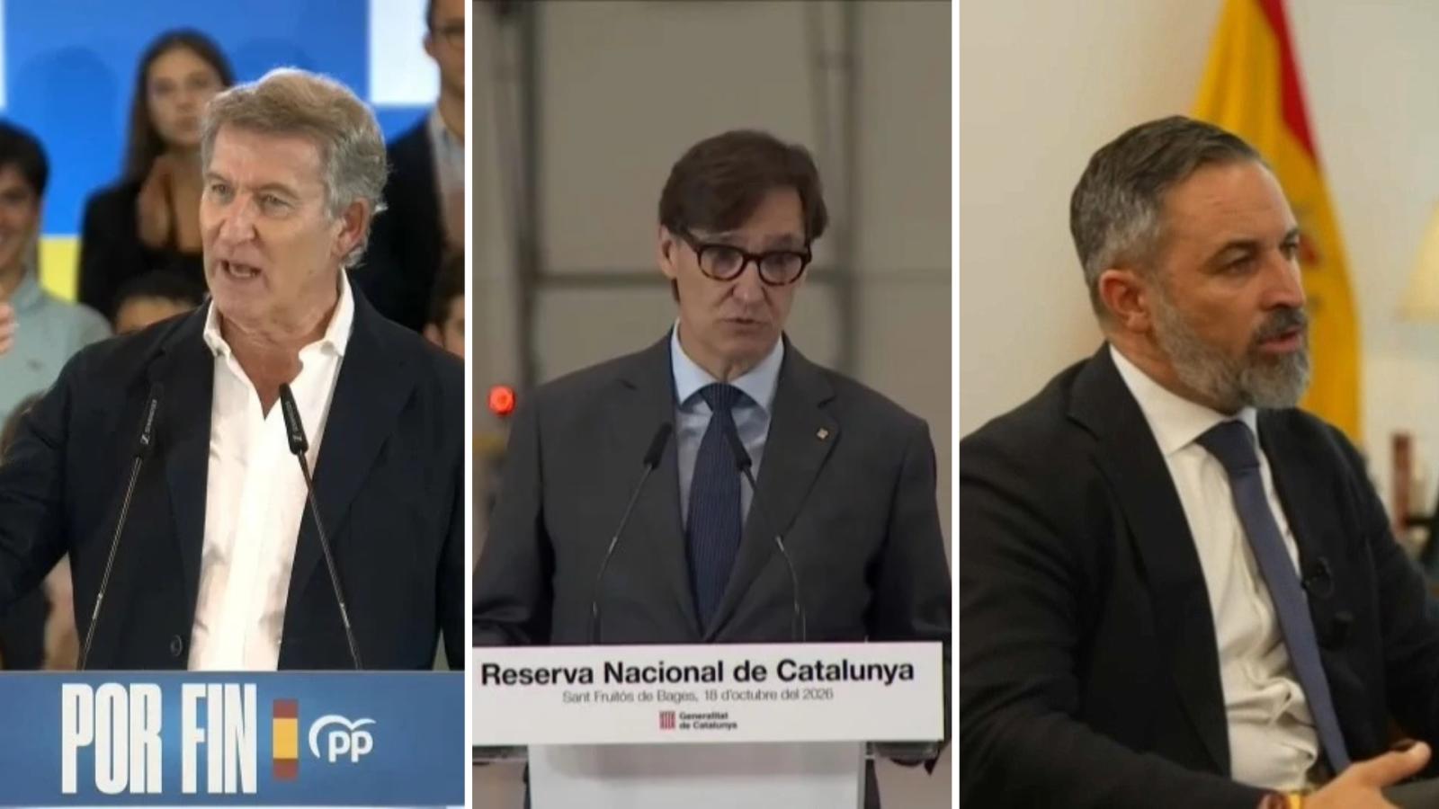 Alberto Nuñez Feijóo, Salvador Illa y Santiago Abascal