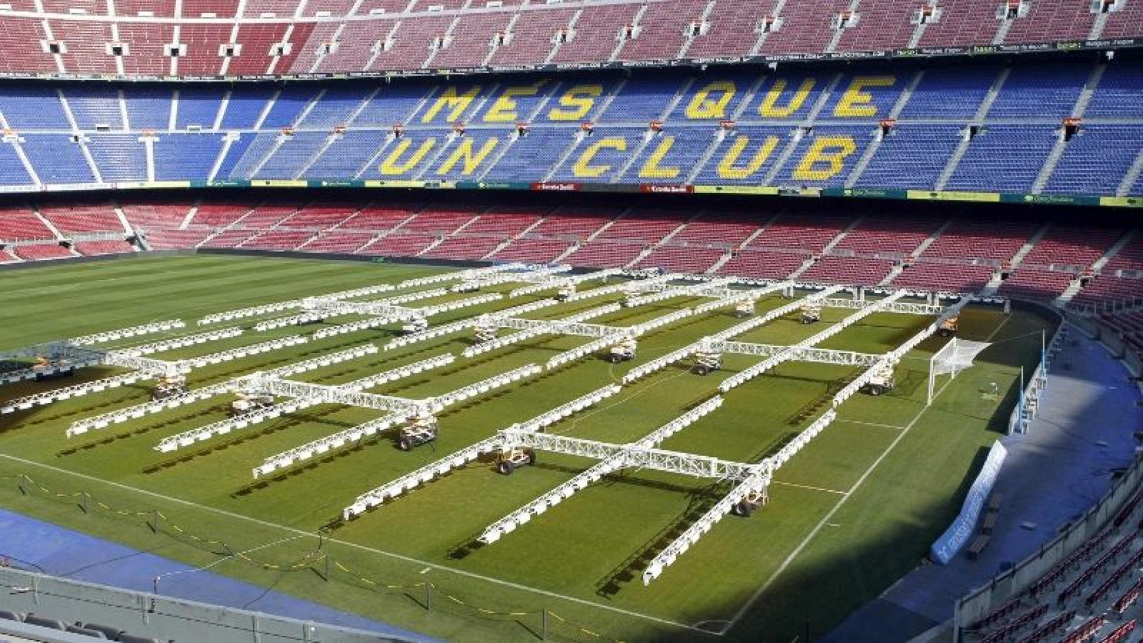 Hierba de viveros de Extremadura para el nuevo césped del Camp Nou