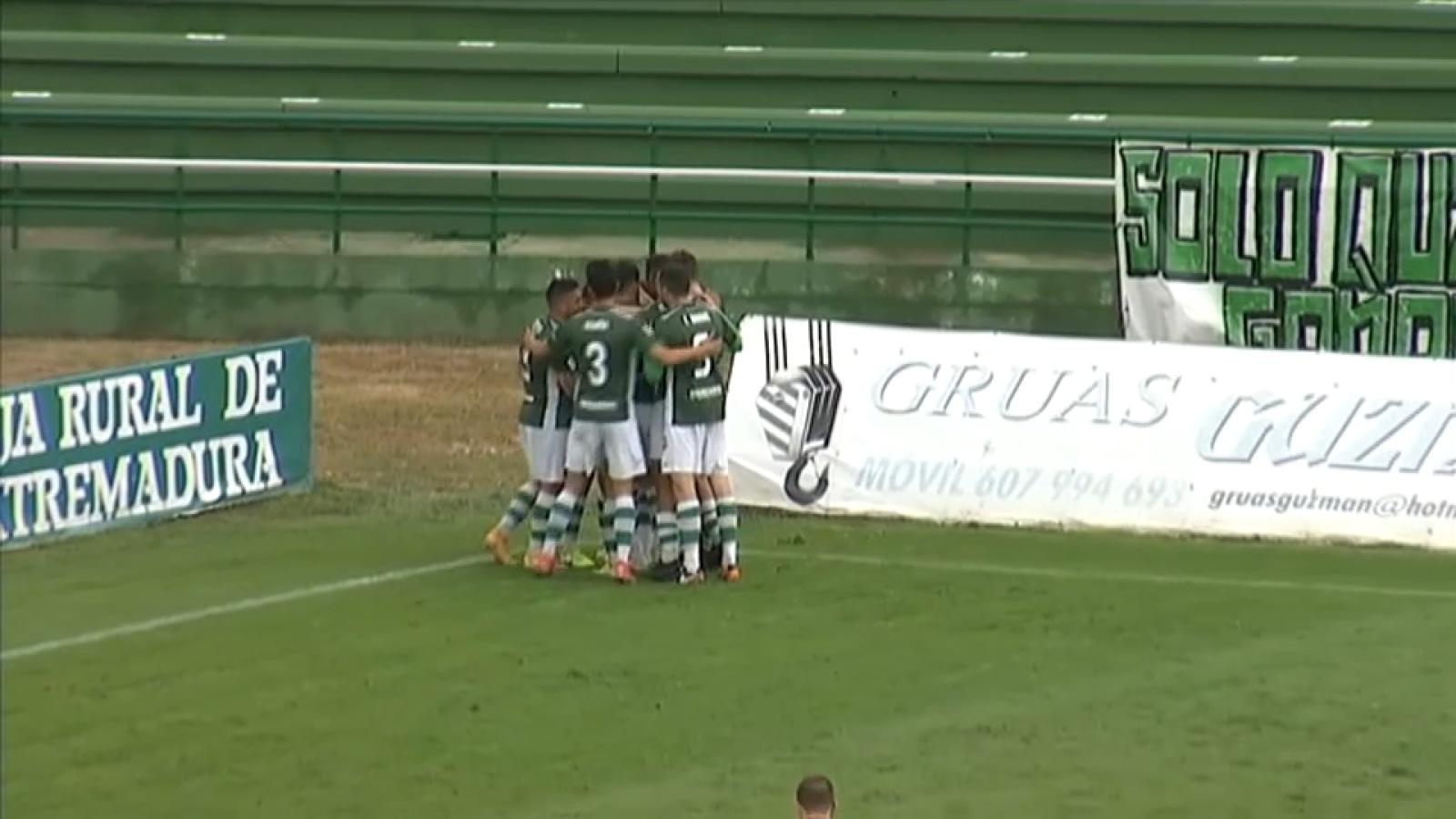 Cacereño 1-0 Montijo: Los verdiblancos, líderes