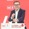 Miguel Ángel Gallardo, durante la rueda de prensa en la que anuncia que dejará la Diputación de Badajoz y dará el salto a la Asamblea de Extremadura