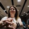 La exmilitante socialista Leire Díez durante una rueda de prensa