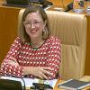 La consejera de Agricultura, Ganadería y Desarrollo Sostenible, Mercedes Morán, en su escaño en la Asamblea