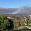 Monasterio de Yuste e incendio forestal en Cuacos de Yuste