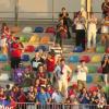 Aficionados del CD Extremadura presencian el encuentro de su quipo frente al Antoniano