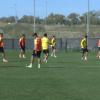 Último entrenamiento del Mérida antes de enfrentarse al Real Madrid Castilla.