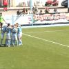 Los jugadores del Coria celebran el único gol del partido