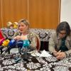 La candidata a la Secretaría General del PSOE de Extremadura Soraya Vega, en rueda de prensa este martes en Mérida