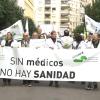 Médicos manifestándose el pasado mes de febrero