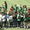 El Sport Extremadura celebra la victoria y el ascenso logrado a Primera Federación