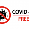 Imagen de un cartel de covid free