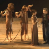 Parte del reparto de 'Tito Andrónico' en el teatro romano de Medellín (Badajoz)