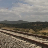 Tramo de la línea de alta velocidad a su paso por Extremadura.