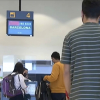 Pasajeros esperando para facturar en el aeropuerto de Badajoz.