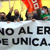 Protesta de la plantilla de UNICAJA 