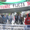 Protesta de interinos realizada en Mérida el 28 de octubre de 2021.