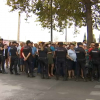 Cordón policial controlando a los manifestantes tras desviar la tractorada 