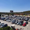 La estación de servicio LEO de Monesterio, atestada de vehículos