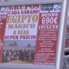Cartel informativo de los vuelos Badajoz-Egipto