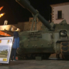Carro de combate, exposición en Plaza Mayor de Cáceres