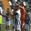 Los jugadores del Badajoz celebran tras su triunfo ante Unionistas