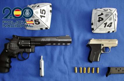Armas intervenidas en Almendralejo