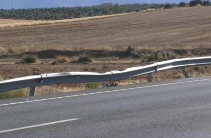 Accidente en la N-432 cerca de Ahillones