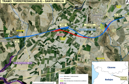 Proyecto de autovía entre Torrefresneda y Santa Amalia