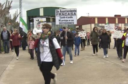 Protesta contra la construcción de una planta de biometano en Navas del Madroño