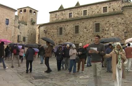 Turistas en Cáceres durante el puente de mayo