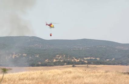 El Infoex activa nivel 1 de peligrosidad en un incendio forestal en el término municipal de Hornachos