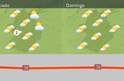 Mapa de previsión del sábado 21 y domingo 22 de junio