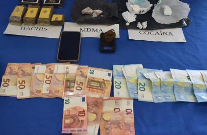 Droga y dinero intervenidos