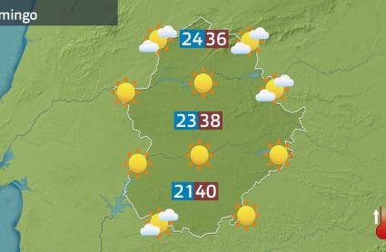 Mapa de previsión del domingo 6 de julio