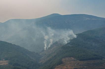 Vista del incendio de Jarilla en Jerte, Cáceres