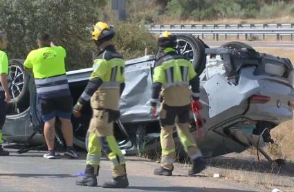 Accidente en las carreteras extremeñas - Imagen de archivo