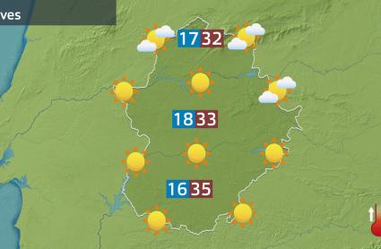 Mapa de previsión del jueves 21 de agosto