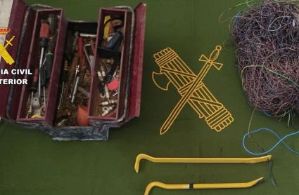 Material incautado por un robo en la iglesia de Navas del Madroño