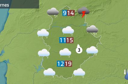 Mapa de previsión del viernes 14 de noviembre