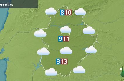 Mapa de previsión del miércoles 14 enero 