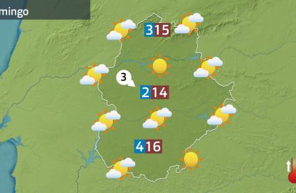 Mapa de previsión del 15 de febrero