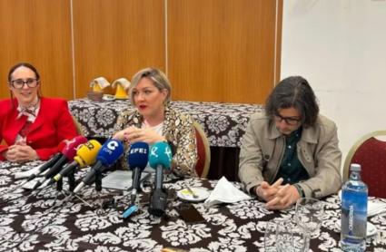La candidata a la Secretaría General del PSOE de Extremadura Soraya Vega, en rueda de prensa este martes en Mérida