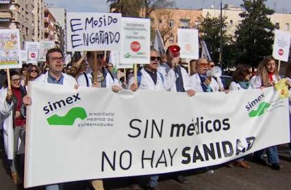 Huelga de médicos en Extremadura durante el mes de marzo de 2026
