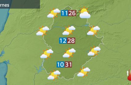 Mapa de previsión del viernes 17 de abril