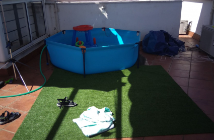 Piscina en una terraza
