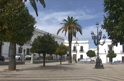 Imagen de la Plaza de España de Los Santos de Maimona
